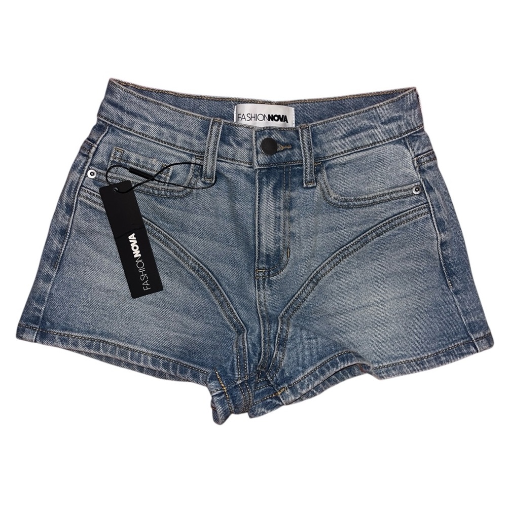 NWT Fashion Nova Denim Blue Jean Shorts - Size 0